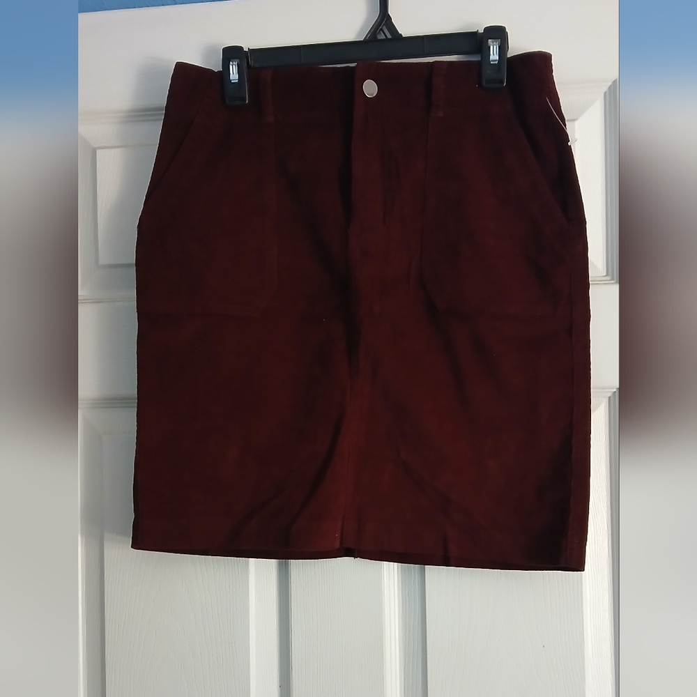 32 Degrees Burgundy Midi Skirt